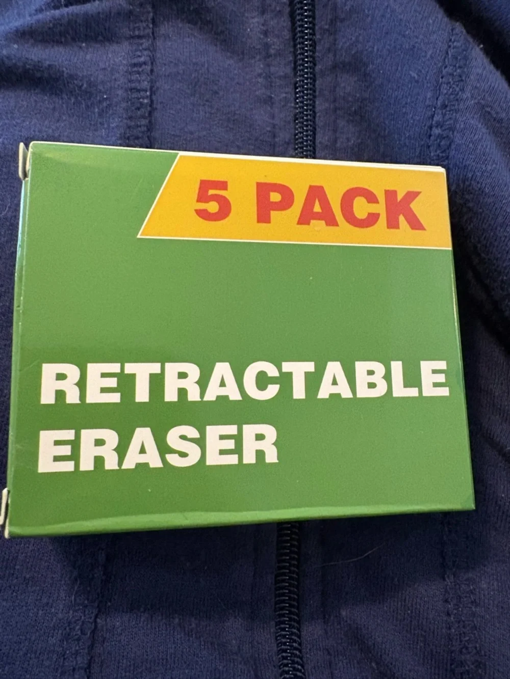 5 Pack Erasers, Purple Sliding Retractable
